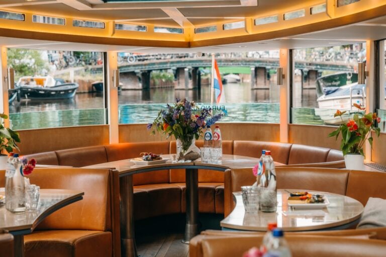 Back booth of Canal Boat Stan Huygens Amsterdam